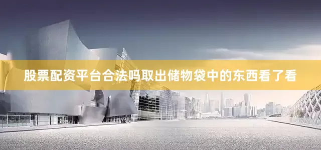 股票配资平台合法吗取出储物袋中的东西看了看